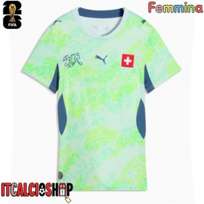 Svizzera Seconda Maglia Femmina Mondiali 2026 Manica Corta